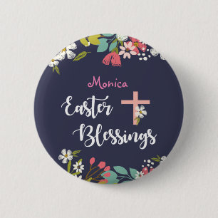 Ostersegnungen der Blume des Risen Christi Button