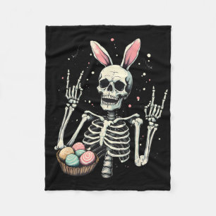 Osterskelett Bunny Rock Hand Rocker Jungs Kinder m Fleecedecke