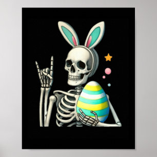 Osterskelett Bunny Rock Hand Rocker Jungs Kinder m Poster