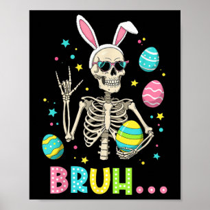 Osterskelett Bunny Rock Hand Rocker Men Teens K Poster