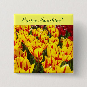 Ostersonne! Knöpfe Gelbe Tulpen Blume Button