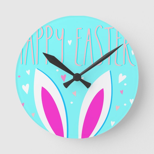 Ostersonne Runde Wanduhr (Vorderseite)