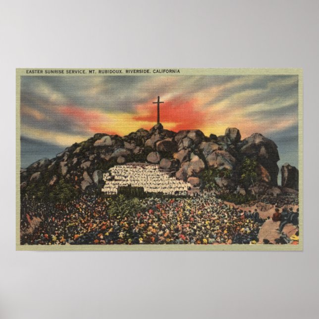 Ostersonnendienst auf dem Berg Rubidoux Poster (Vorne)