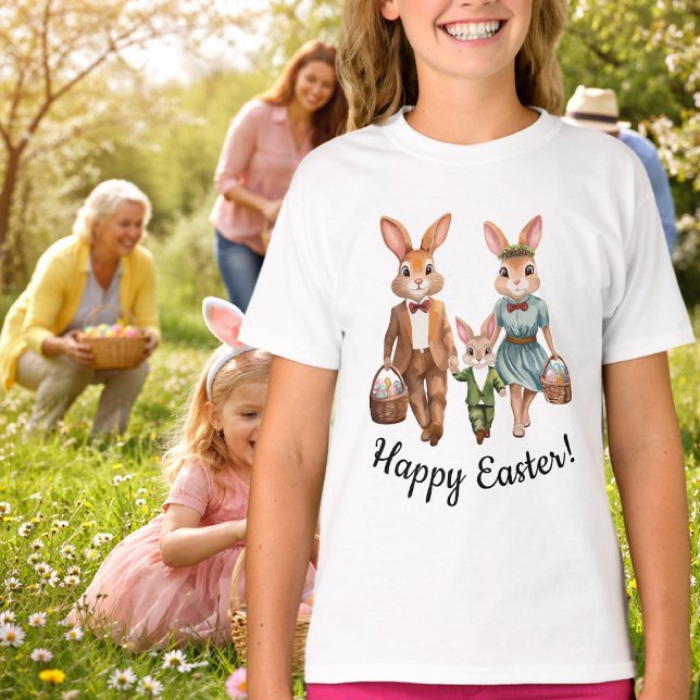 Ostersonnenfamilie Jagd auf Eier T-Shirt (Von Creator hochgeladen)