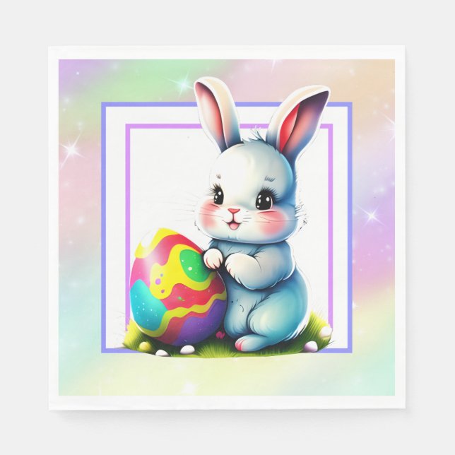 Ostersonnengrabbit Serviette (Vorderseite)