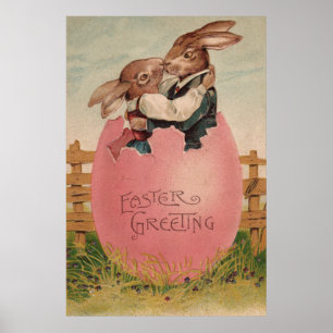 Ostersonnenkuchen Kissing Painted Colored Egg Poster