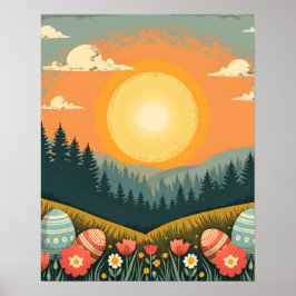Ostersonnenlandschaft Poster