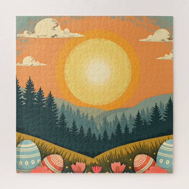 Ostersonnenlandschaft Puzzle (Vertikal)