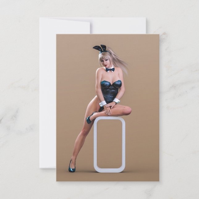 Ostersonnenmädchen sitzt auf Rundwürfel Dankeskarte (Vorderseite)