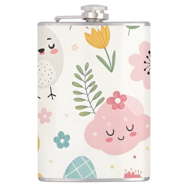 Ostersonnenmuster Flachmann (Vorderseite)