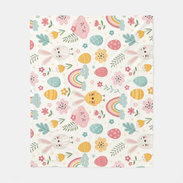 Ostersonnenmuster Fleecedecke (Vorderseite)