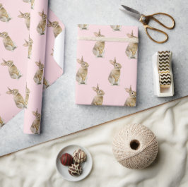 Ostersonnenstrabbe auf Rosa Geschenkpapier