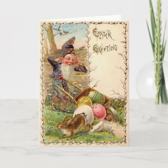 Ostersonnenwein aus gemalt gefärbtem Ei Feiertagskarte (Vorderseite)