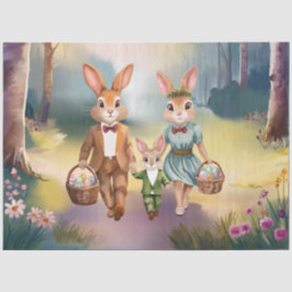 Ostersonnige Familie Jagd Eier - Aquarell Seidenpapier