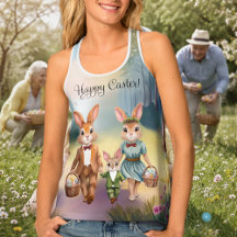 Ostersonnige Familie Jagd Eier - Aquarell