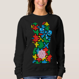 Ostersonnige Hasen Puzzle Autismus Bewusstsein Fra Sweatshirt