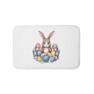 Ostersonnige Kaninchen farbenfrohe Eier Ostereier Badematte