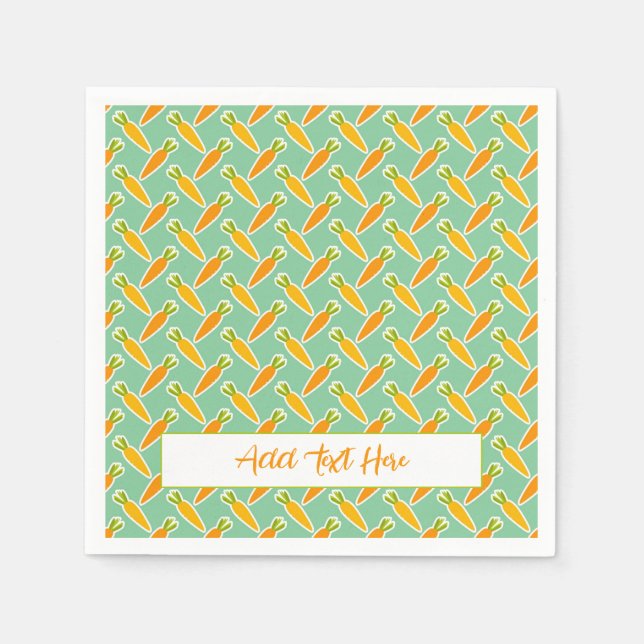 Ostersonnige Karotten Custom Text Spring Garden Serviette (Vorderseite)