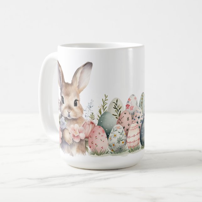 Ostersonnige Keramik Tasse (Vorderseite Links)