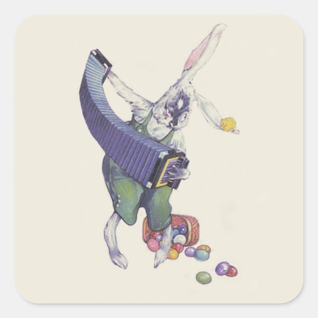 Ostersonnige Kick Basket Farbige Eier Quadratischer Aufkleber (Vorderseite)