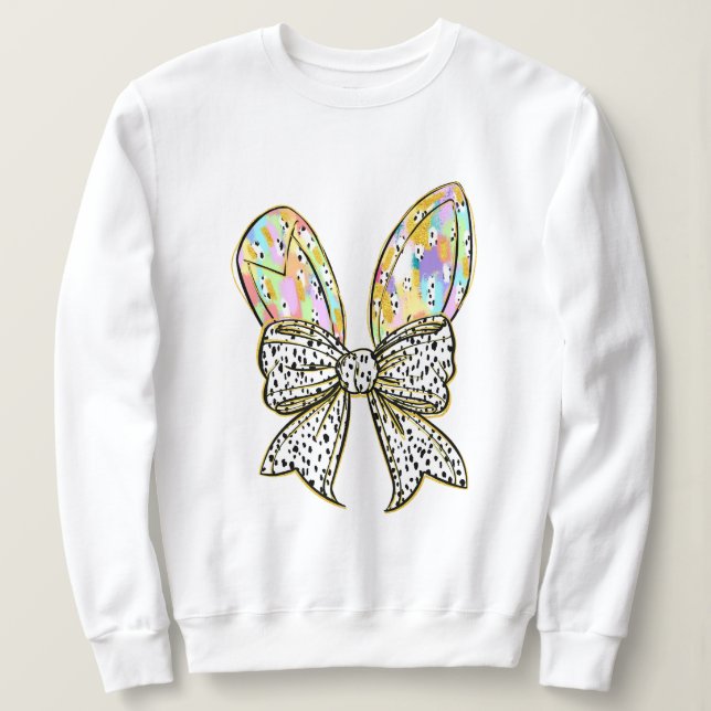 Ostersonnige Ohren mit Coquette Bow Sweatshirt (Design vorne)
