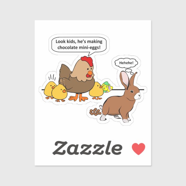 Ostersonnige Schokolade Spaß Cutout Aufkleber (Blatt)