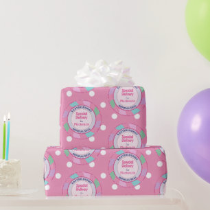 Ostersonnige Sonderlieferung Rosa Glitzer Geschenkpapier