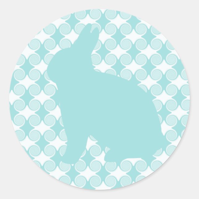 Ostersonnige Wirbel Sticker, Light Blue Runder Aufkleber (Vorderseite)
