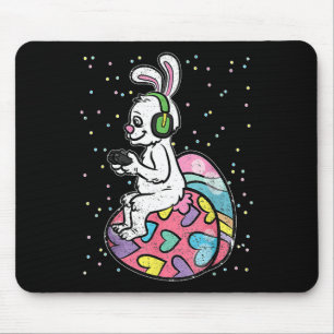 Ostersonniger Kaninchenvideospieler mit Kontrolle Mousepad
