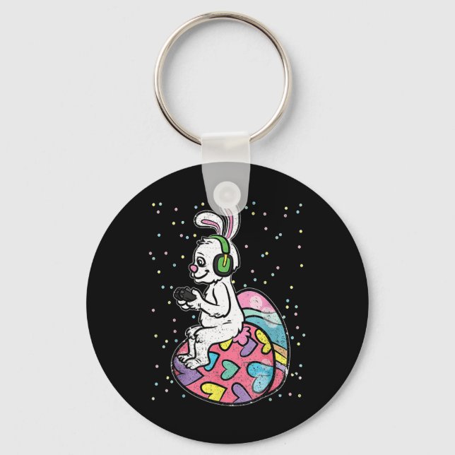 Ostersonniger Kaninchenvideospieler mit Kontrolle Schlüsselanhänger (Vorderseite)