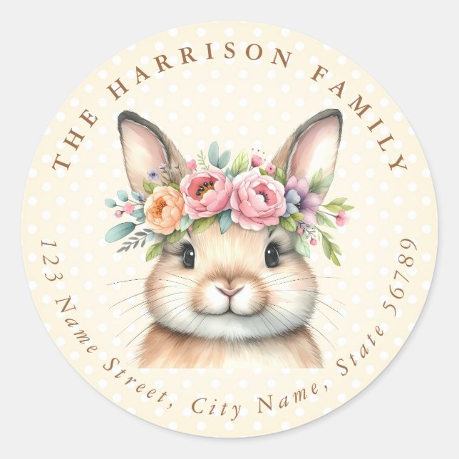 Ostersonniger Personalisierter Name Runde Sticker (Vorderseite)