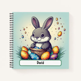 Ostersonniges Notebook mit individueller Nametag Notizbuch
