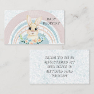 Ostersonniges Rabbit Florals Baby Registry Bus Visitenkarte