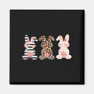 Ostersonniges Trio Shirt Kaninchen Leopard Matchin Magnet