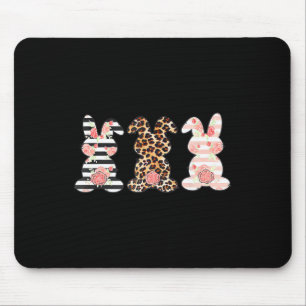 Ostersonniges Trio Shirt Kaninchen Leopard Matchin Mousepad