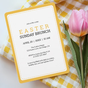 Ostersonntag Brunch Modernes Gelbes Elegantes Ambi Einladung