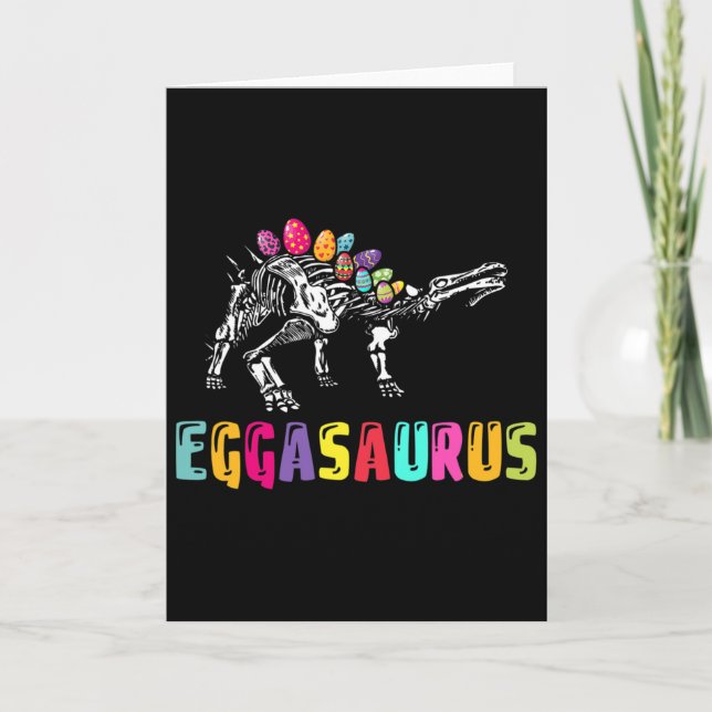 Ostersonntag-Dino - Eggasaurus Stegosaurus Ei Dino Karte (Vorderseite)