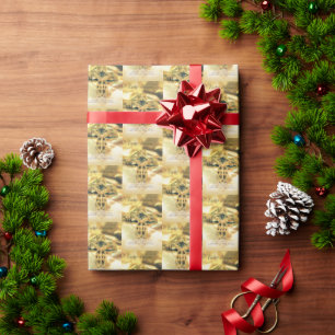 Ostersonntag-Kreuz aus Gold - Bibelvers Geschenkpapier