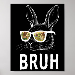 Ostersonntag Lustiger Hase Kaninchen Gesicht Gles Poster