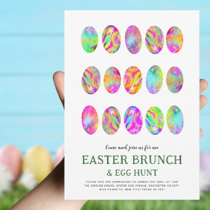 Ostersonntags Frühstück Ei-Suche Aquarell modern Einladung