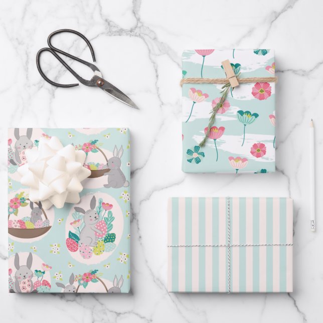Osterspringtime-Wrapping Paper-Set 3 Geschenkpapier Set (Vorderseite)