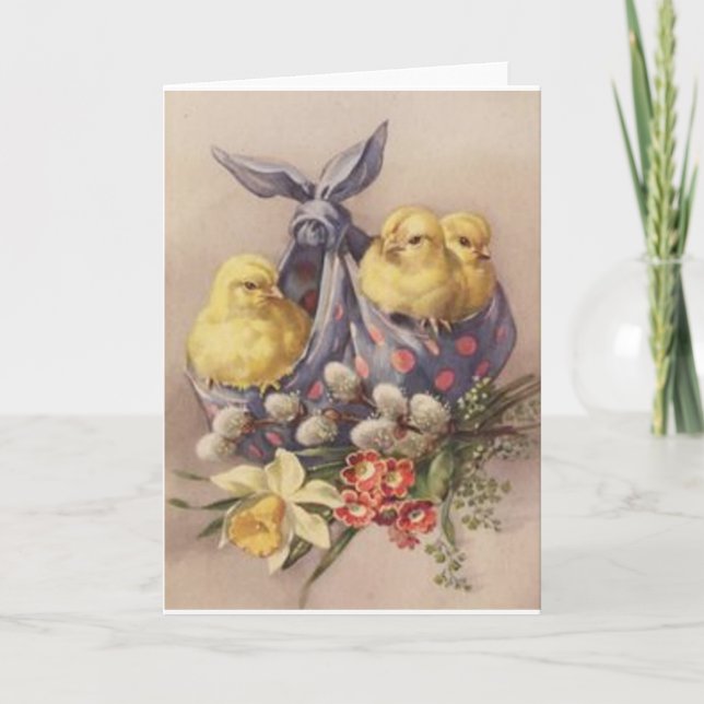 Osterstäbchen sammeln feiertagskarte (Vorderseite)