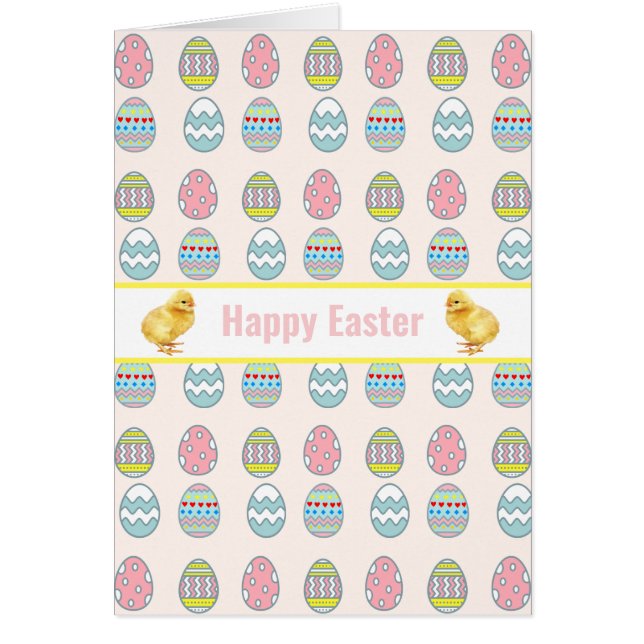 Osterstäbchen und mehrfarbige, dekorierte Eier auf (Vorne)