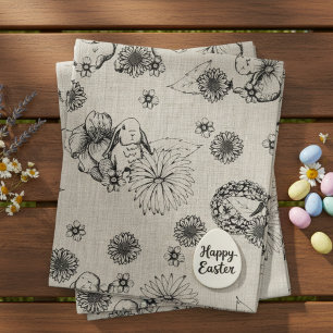 Osterstoff Bunny Spring Blumenmuster Stoff