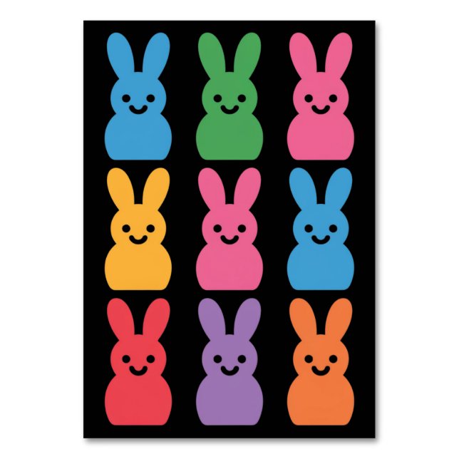 Ostertag Bunny Eggs Kariert Leopard Tischnummer (Vorderseite)