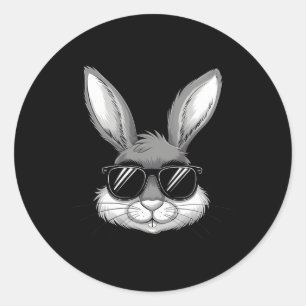Ostertag Cooler Hasen-Gesicht Mit Sonnenbrille Män Runder Aufkleber