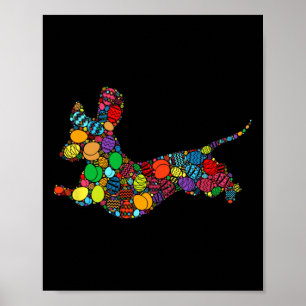 Ostertag farbenfroh gezähmtes Ei - Hund Poster