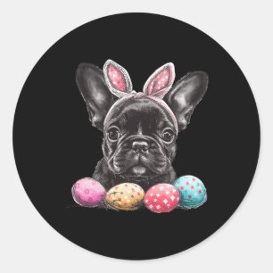 Ostertag Frenchie Hund Ostern Frenchie Hund Ostern Runder Aufkleber