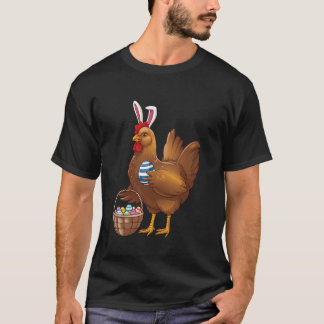 Ostertag Huhn mit Hasenohren lustige Eier weit ent T-Shirt