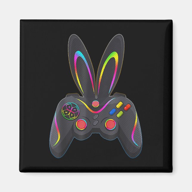 Ostertag Jungen Gamer Videospiel Controller Hase  Magnet (Vorne)